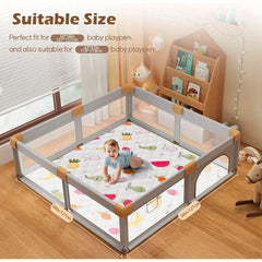Soft Baby Floor Play Mat 127x127cm Anti-Slip Washable Yellow Fruit Design