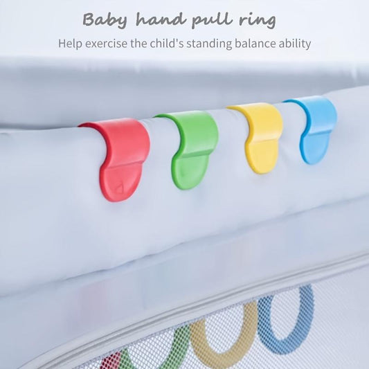 BEZEKIN 2pcs Kids Crib Pull Rings Walking Aid Vibrant Yellow & Green