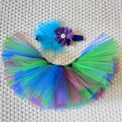 Purple Ballet Tutu & Headband Set - Floral Accent