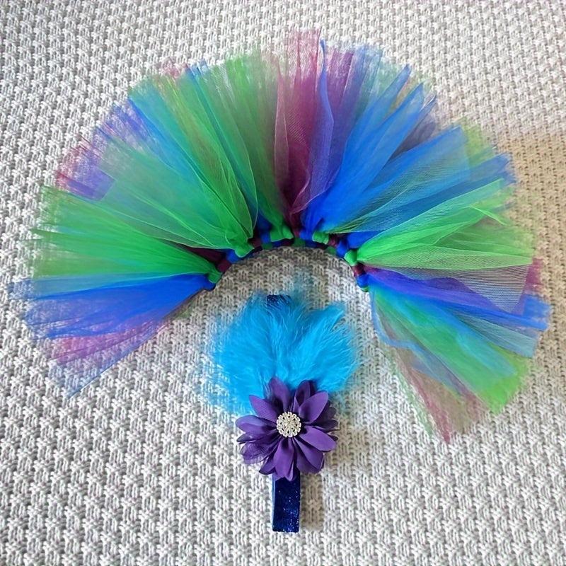 Purple Ballet Tutu & Headband Set - Floral Accent