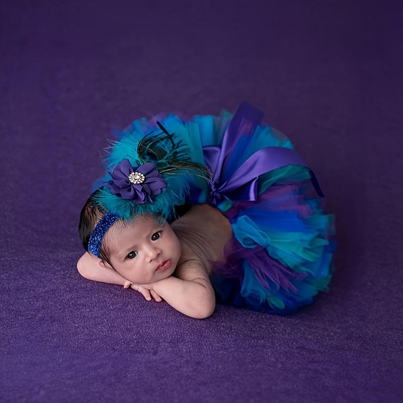 Purple Ballet Tutu & Headband Set - Floral Accent