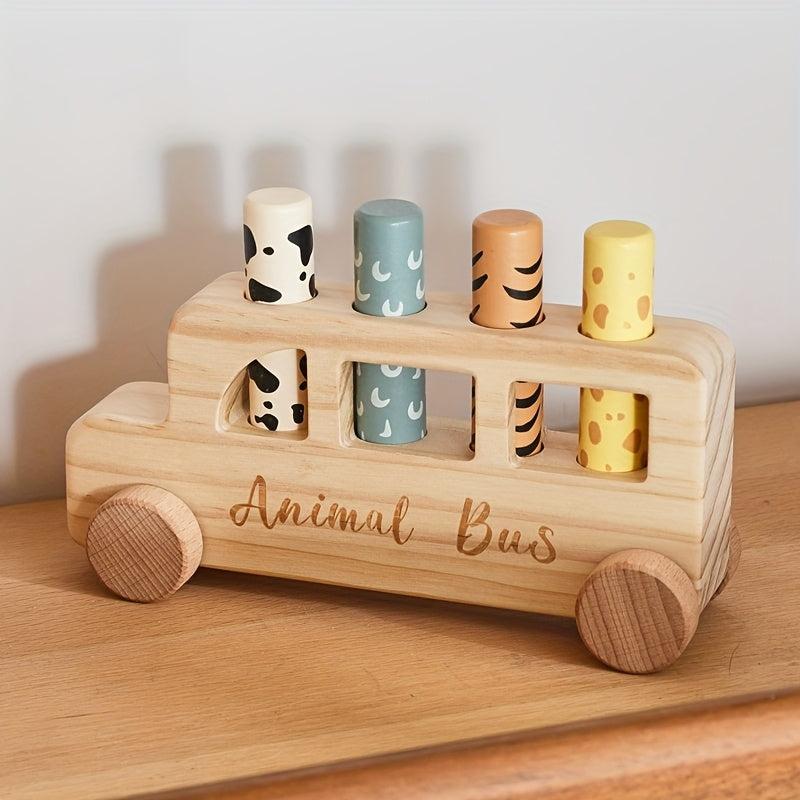 Wooden Bouncy Toy Car Baby Educational Cartoon Set