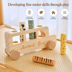 Wooden Bouncy Toy Car Baby Educational Cartoon Set