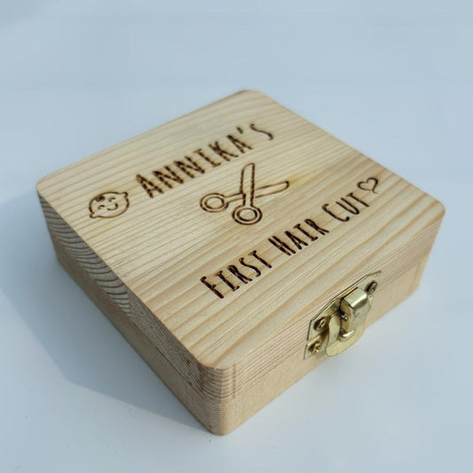 Personalized Wooden Keepsake Box First Hair & Umbilical Cord Memorial Box