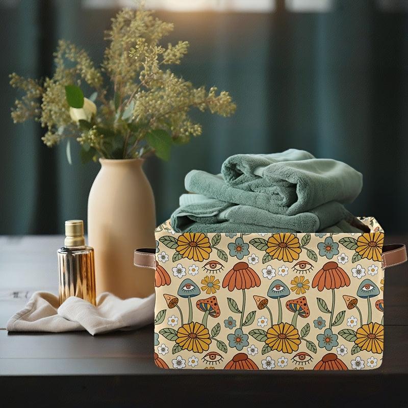 2pcs Retro Pattern Watermelon Mushroom Eye Storage Basket