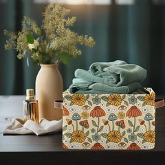 2pcs Retro Pattern Watermelon Mushroom Eye Storage Basket