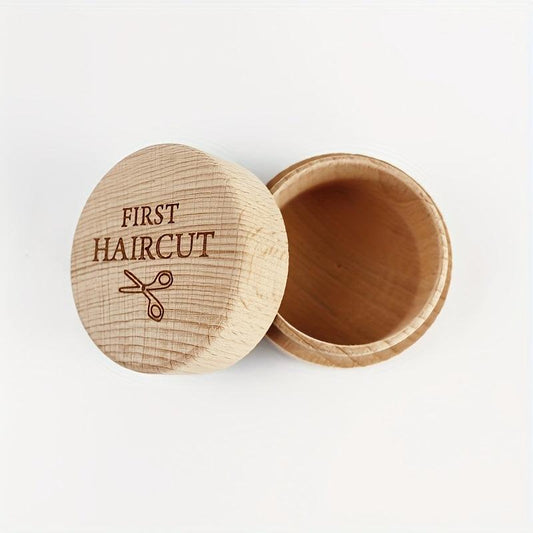 First Haircut Wooden Keepsake Box Natural Solid Wood Engraved