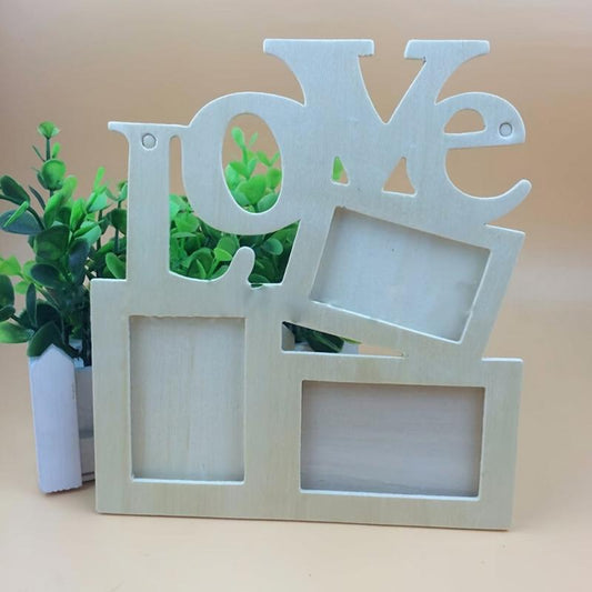 Wooden Love Photo Frame Family Picture Display Art Decor