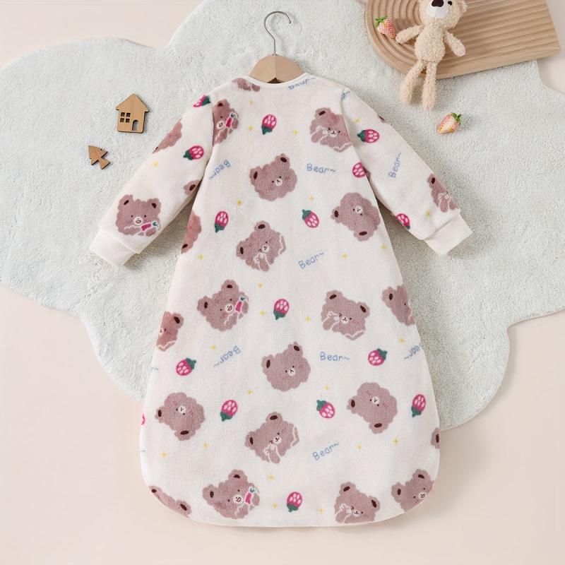 MOMMBABY Cozy Coral Fleece Cartoon Sleeping Bag for Kids