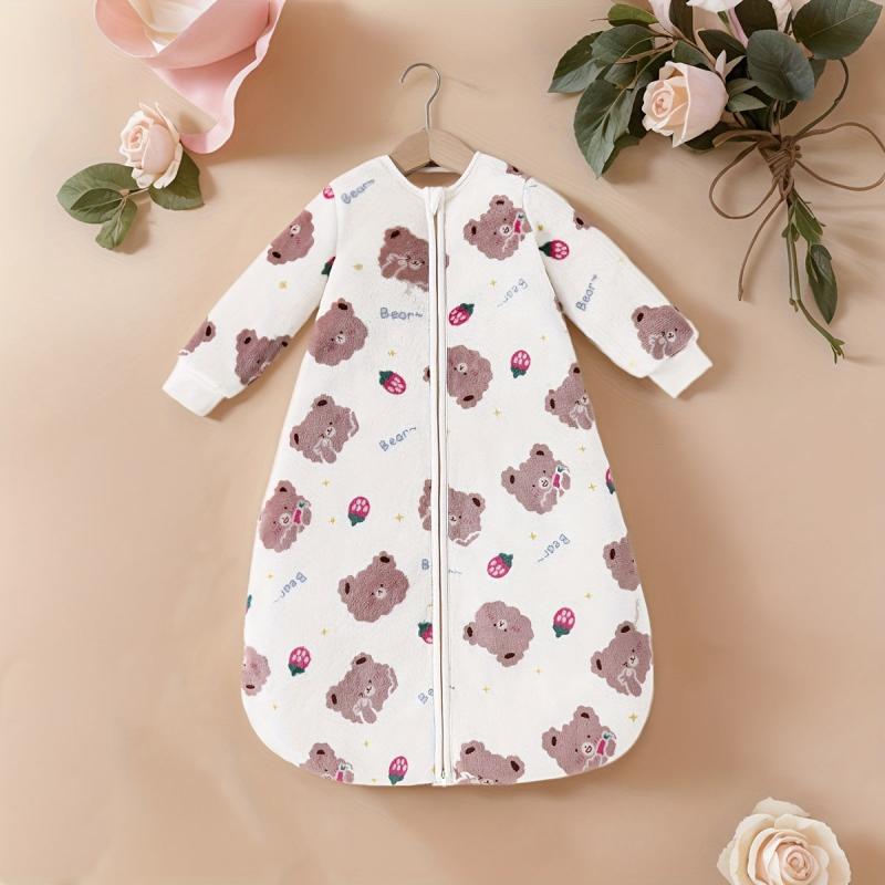 MOMMBABY Cozy Coral Fleece Cartoon Sleeping Bag for Kids