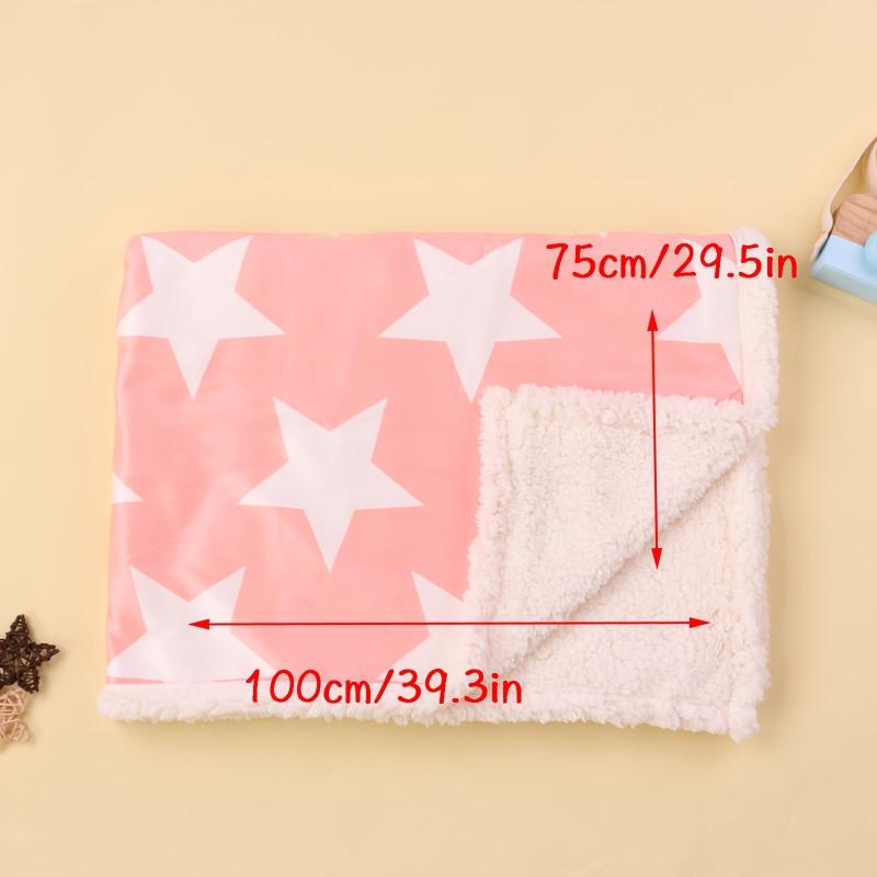 Cartoon Print Fleece Blanket Double Layered Soft and Warm for Autumn and Winter