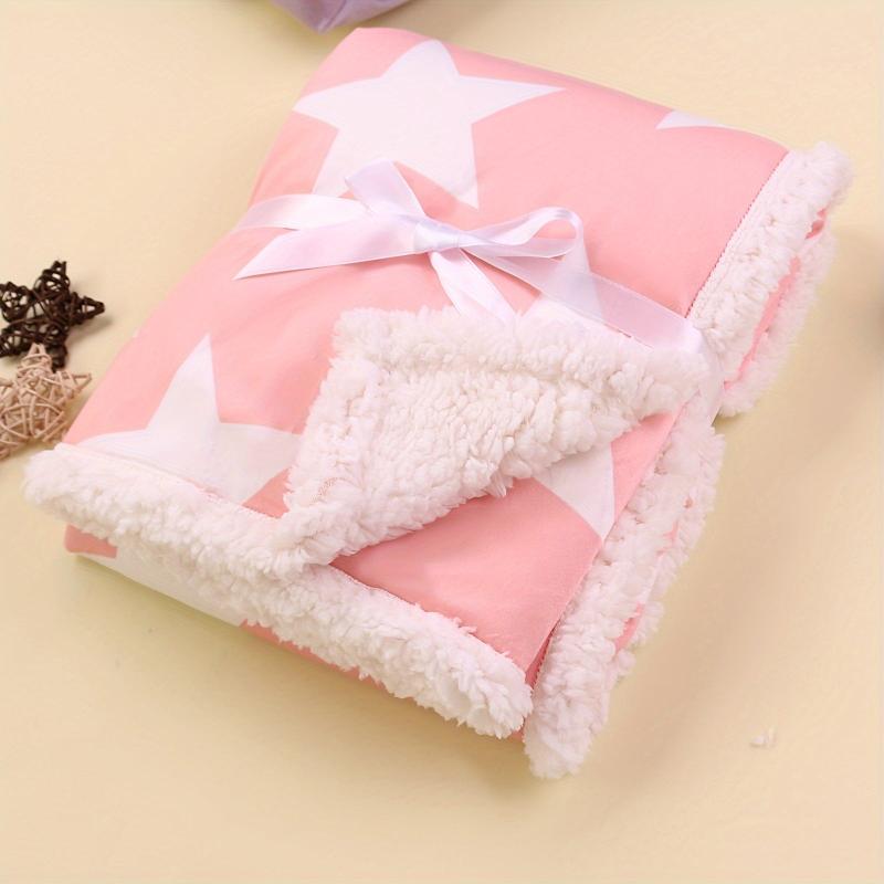 Cartoon Print Fleece Blanket Double Layered Soft and Warm for Autumn and Winter