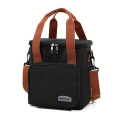 Insulated Lunch Bag Lightweight Cooler for Office Picnic with Brown Accents