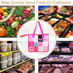 Princess Themed PVC Insulated Lunch Tote Bag - Pink