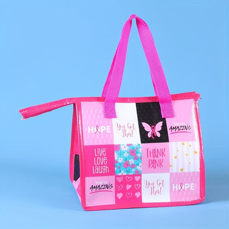 Princess Themed PVC Insulated Lunch Tote Bag - Pink