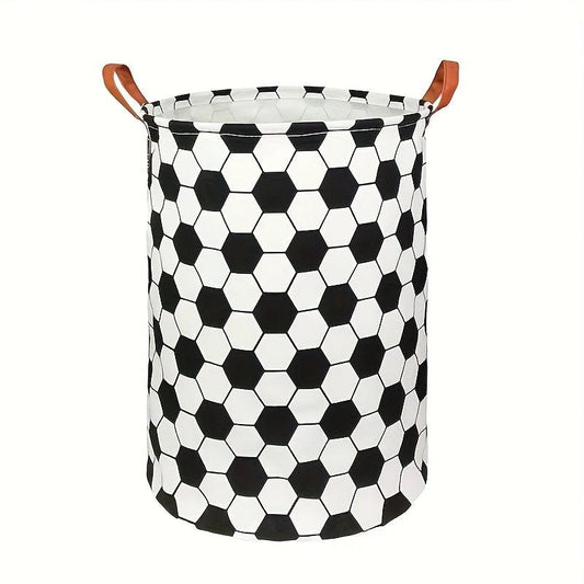 Football Pattern Laundry Basket Lightweight Durable Storage Bag for Clothes Toys