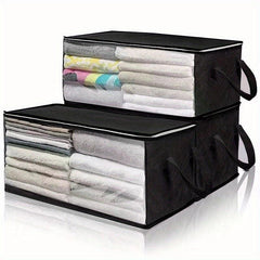 Large Storage Bag with Lid & Handles for Clothes Blankets Toys