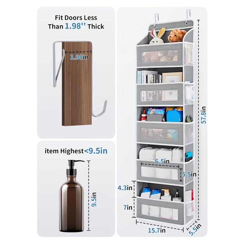 Large Capacity Hanging Door Organizer Anti Tip Durable Fabric