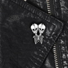 Twin Skull Pin Halloween Ornament Party Accessory
