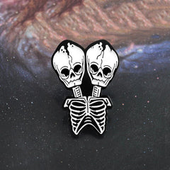 Twin Skull Pin Halloween Ornament Party Accessory