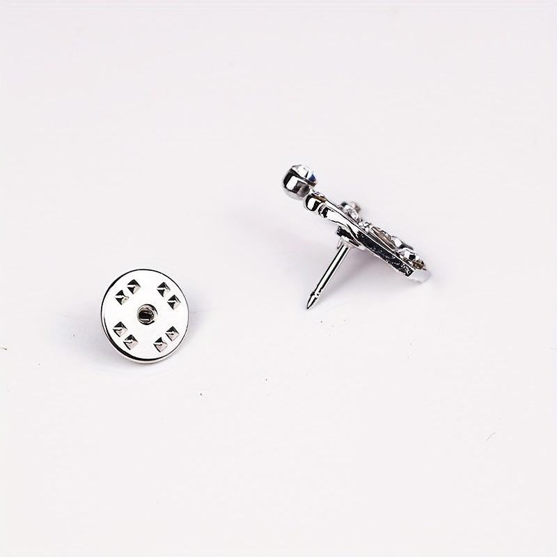 Men's Crown Collar Pin Crystal Collar Clip