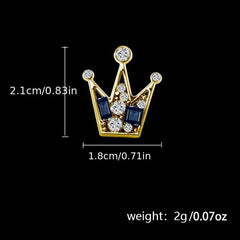 Men's Crown Collar Pin Crystal Collar Clip
