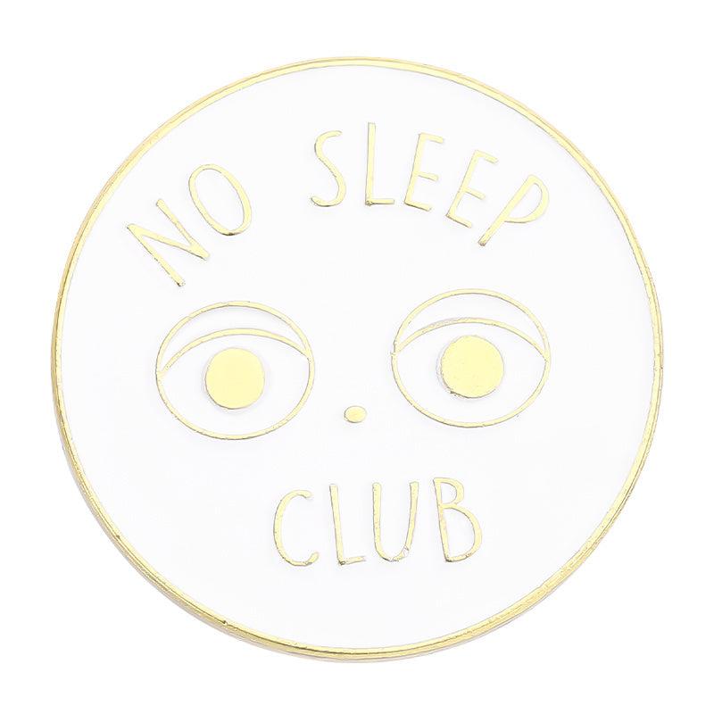 No Sleep Club Enamel Pins Brooches Punk Cat Bad Luck Rabbit Rose Lapel Badges