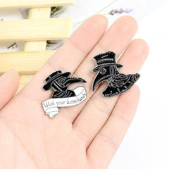 Creative Crow Brooch Men's Pin Wounded Crow Design