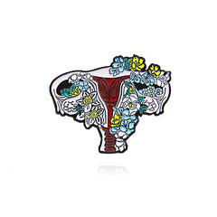Anatomy Organs Flower Brooch Visceral Skeleton Pin