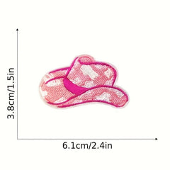 16pcs Pink Cartoon Iron On Patches Sew On Embroidered Applique Repair