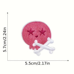 16pcs Pink Cartoon Iron On Patches Sew On Embroidered Applique Repair