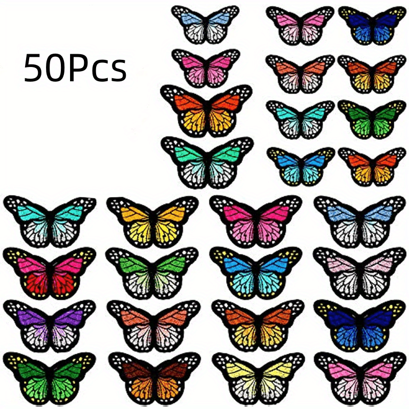 Butterfly Iron On Patches Sew On Embroidered Applique Repair Patch DIY Crafts