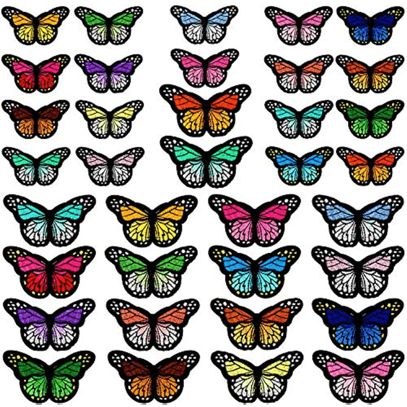 Butterfly Iron On Patches Sew On Embroidered Applique Repair Patch DIY Crafts