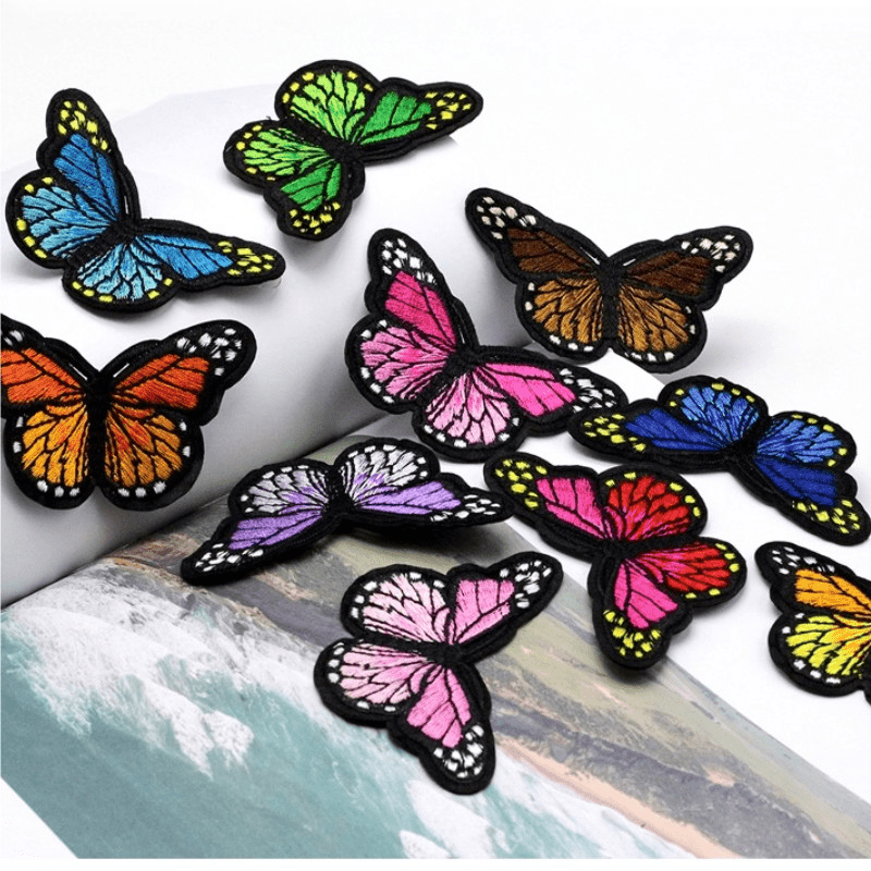 Butterfly Iron On Patches Sew On Embroidered Applique Repair Patch DIY Crafts