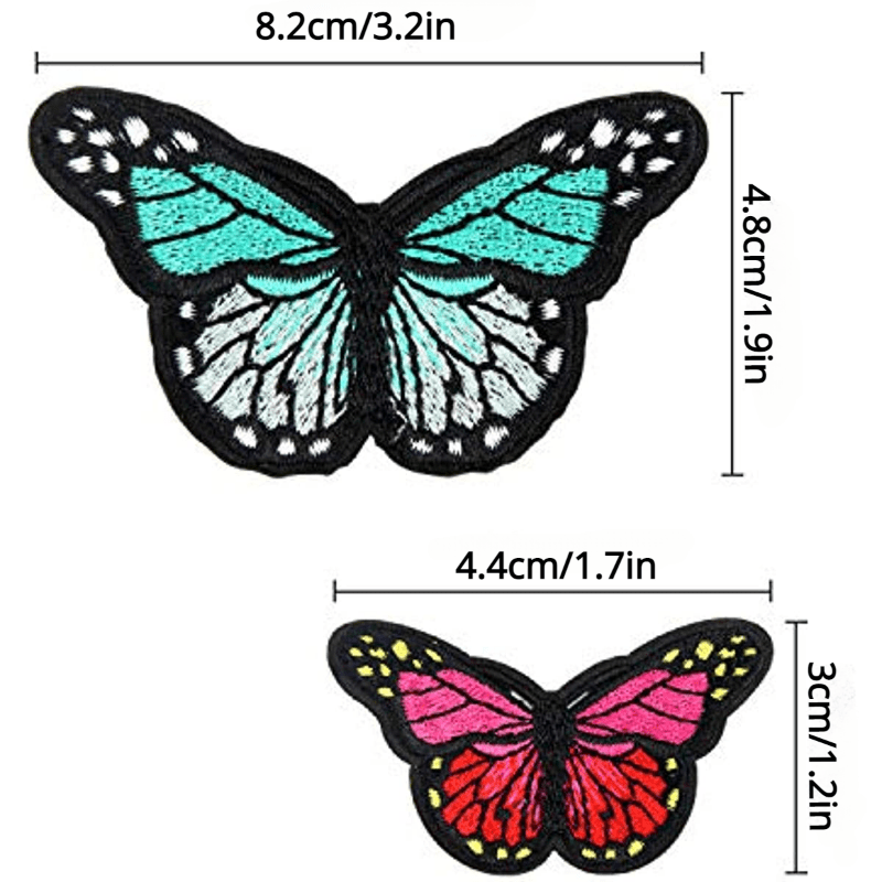 Butterfly Iron On Patches Sew On Embroidered Applique Repair Patch DIY Crafts