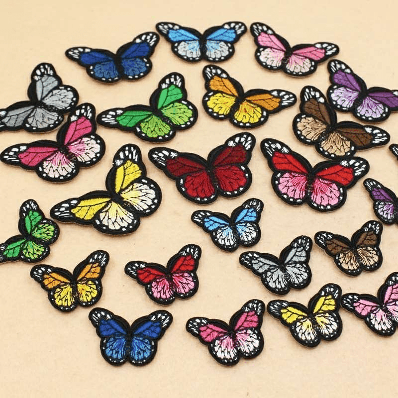 Butterfly Iron On Patches Sew On Embroidered Applique Repair Patch DIY Crafts