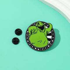 Green Monster Metal Brooch Men's Christmas Eerie Smile