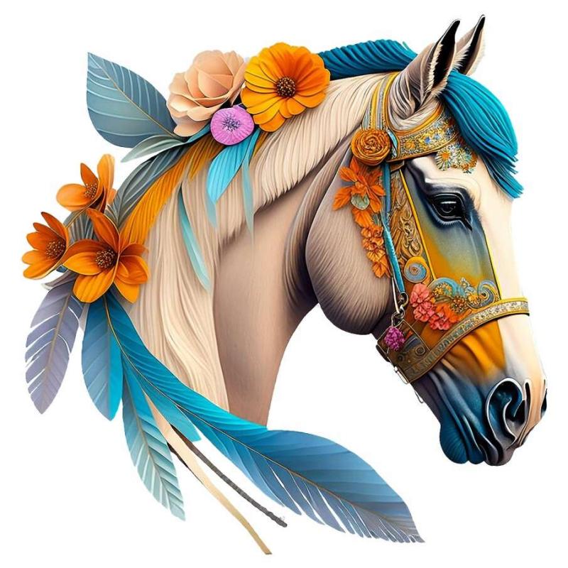 Indian Horse Head HTV Iron-on Transfer Decals for Men