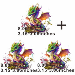 Hand Painted Dinosaur Iron on Transfer Stickers for T shirts and Jackets