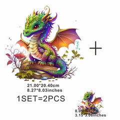 Hand Painted Dinosaur Iron on Transfer Stickers for T shirts and Jackets
