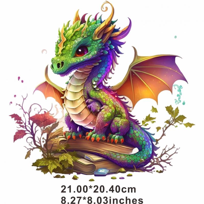 Hand Painted Dinosaur Iron on Transfer Stickers for T shirts and Jackets