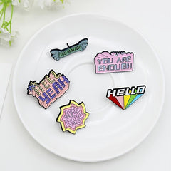 Novel Personality Cartoon Letter Brooch