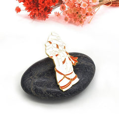 Two Hands Tied Red Rope Couple Brooch