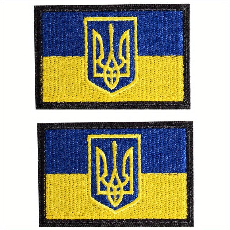J CARP 2pcs Ukrainian Flag Hook and loop Patches