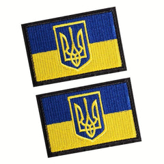 J CARP 2pcs Ukrainian Flag Hook and loop Patches