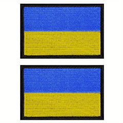 J CARP 2pcs Ukrainian Flag Hook and loop Patches