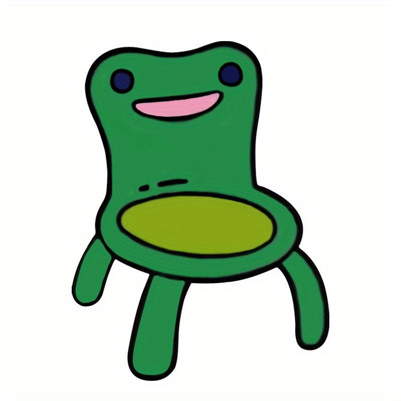 Kids Frog Stool Shape Green Bag Brooch Pin