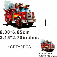 Fire Truck Hand-painted Painting Ink Hot Stamping Ironing Hot Transfer