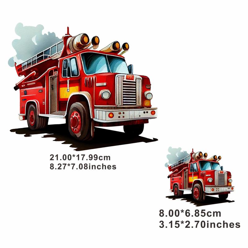 Fire Truck Hand-painted Painting Ink Hot Stamping Ironing Hot Transfer