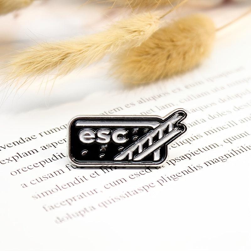 Computer ESC Exit Button Brooch